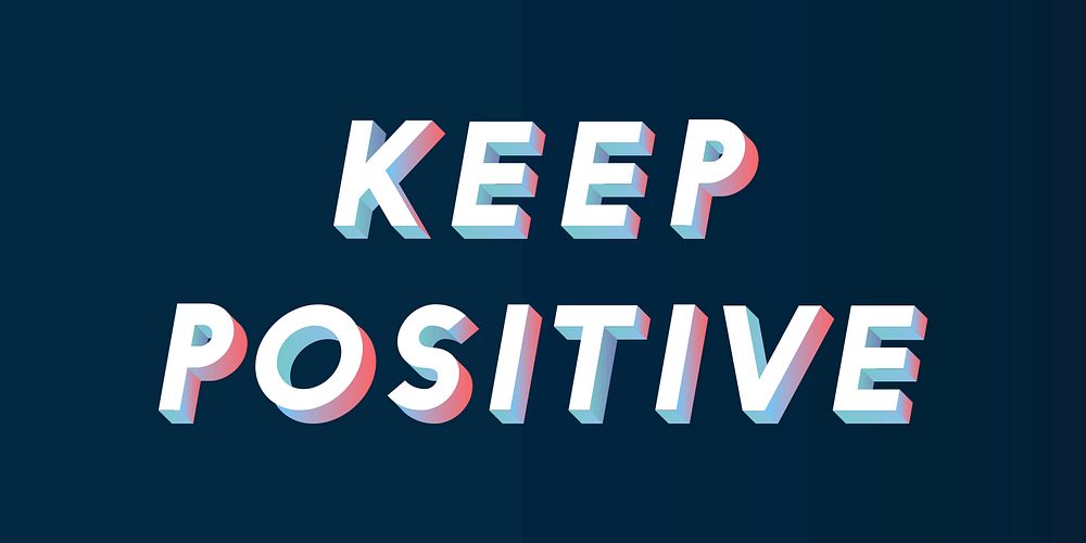 Isometric word Keep positive typography on a black background vector