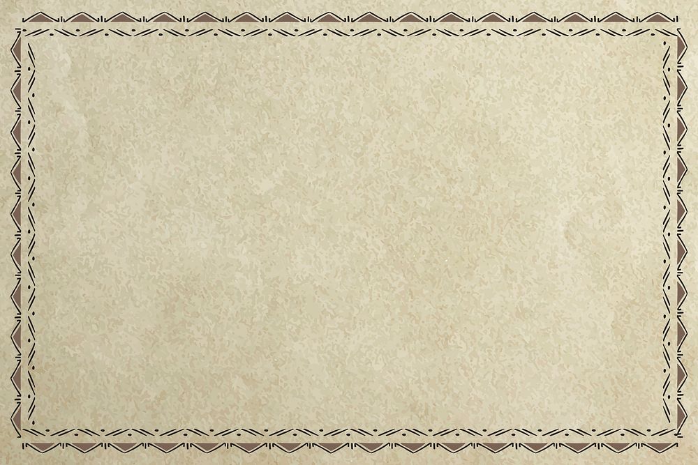 Tribal style gold border vector on vintage paper background