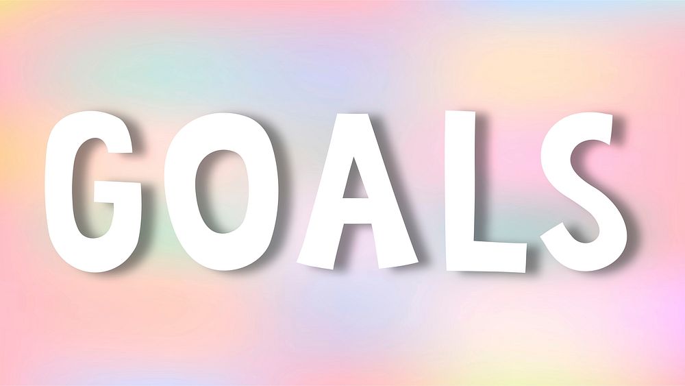 Goals doodle typography on a pastel background vector