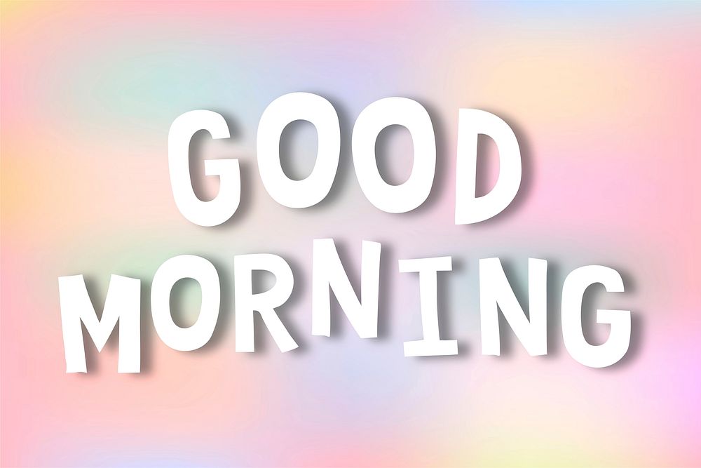 Good morning doodle typography on a pastel background vector