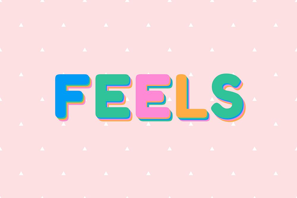 Feels colorful rounded font typography illustration 