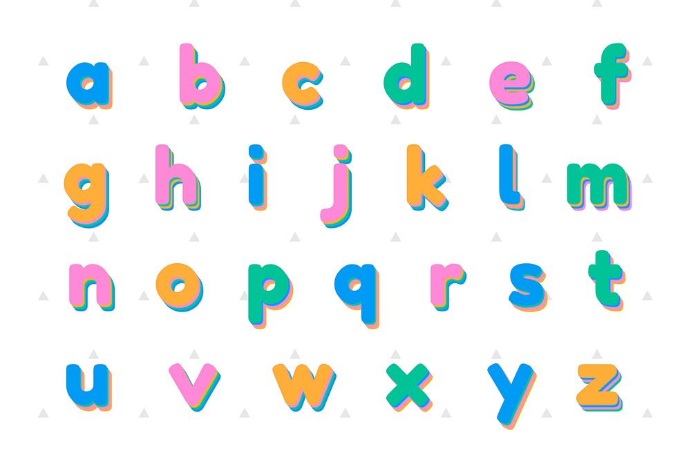 Lower case letter font set