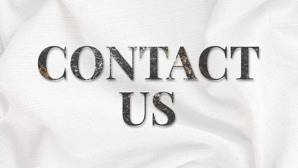 Contact us marble word typography 