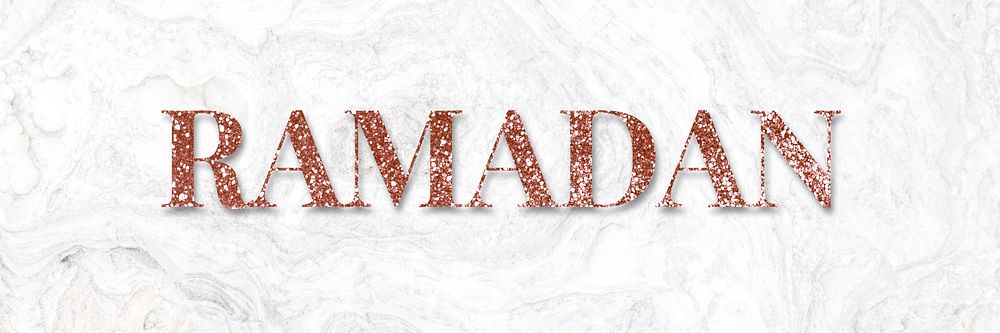 Glittery ramadan lettering font typography