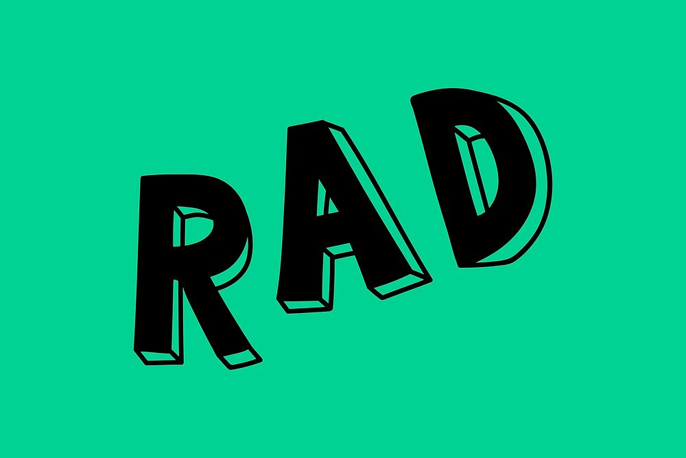 Rad boldface vector word typography