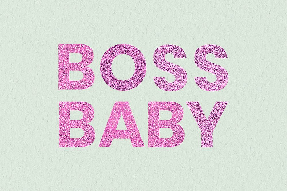 Boss Baby hot pink shiny trendy word wallpaper