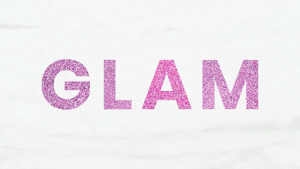 Glam shimmery pink word typography wallpaper