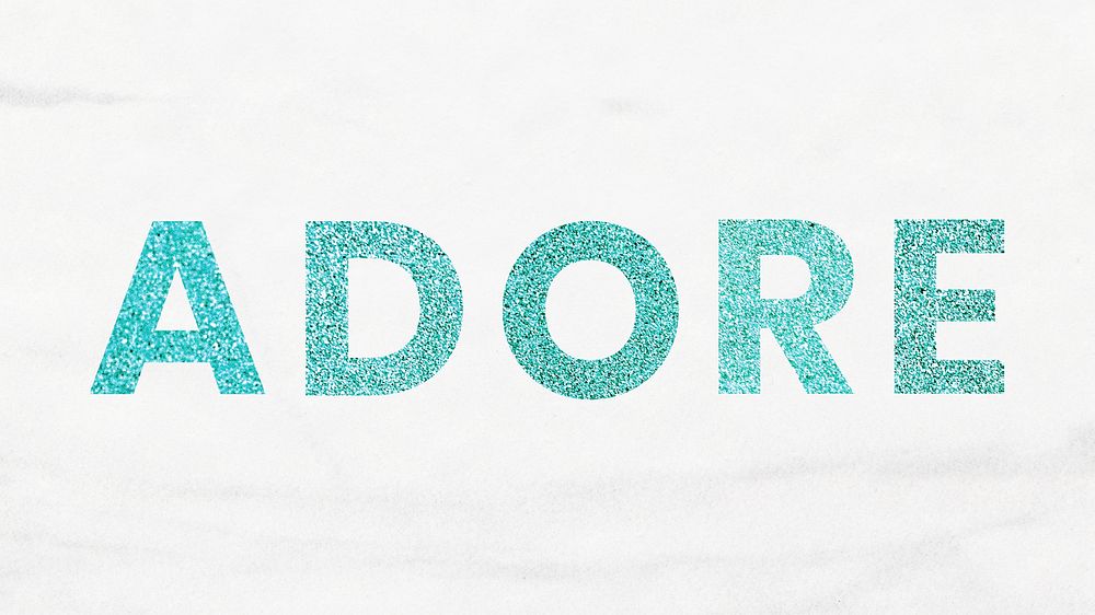 Adore aqua blue glittery trendy word with marble wallpaper
