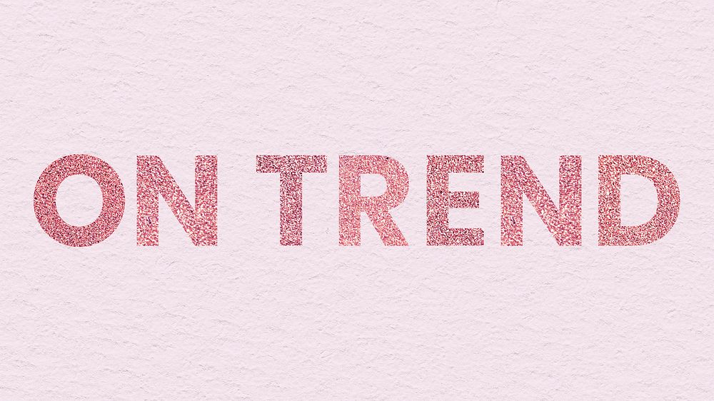 Shiny red On Trend word typography with pink background