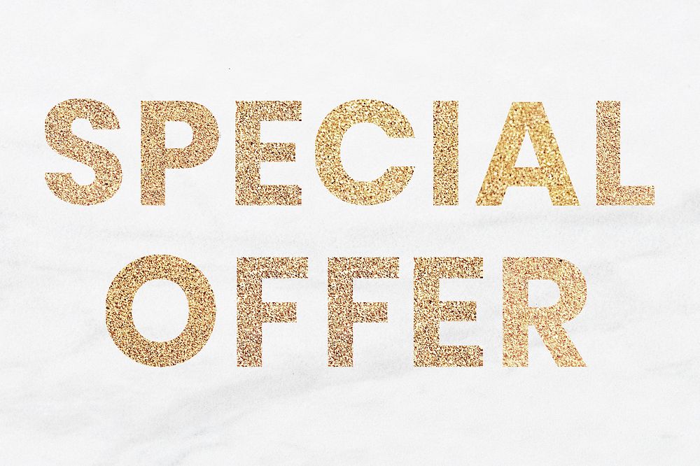 Glittery special offer typography wallpaper background