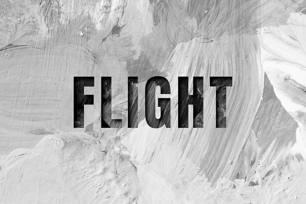 Flight uppercase letters typography on brush stroke background