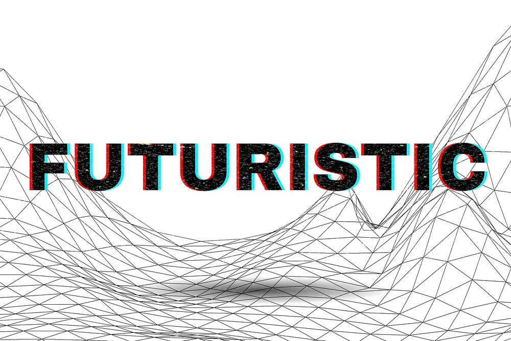 Text FUTURISTIC typography wavy background