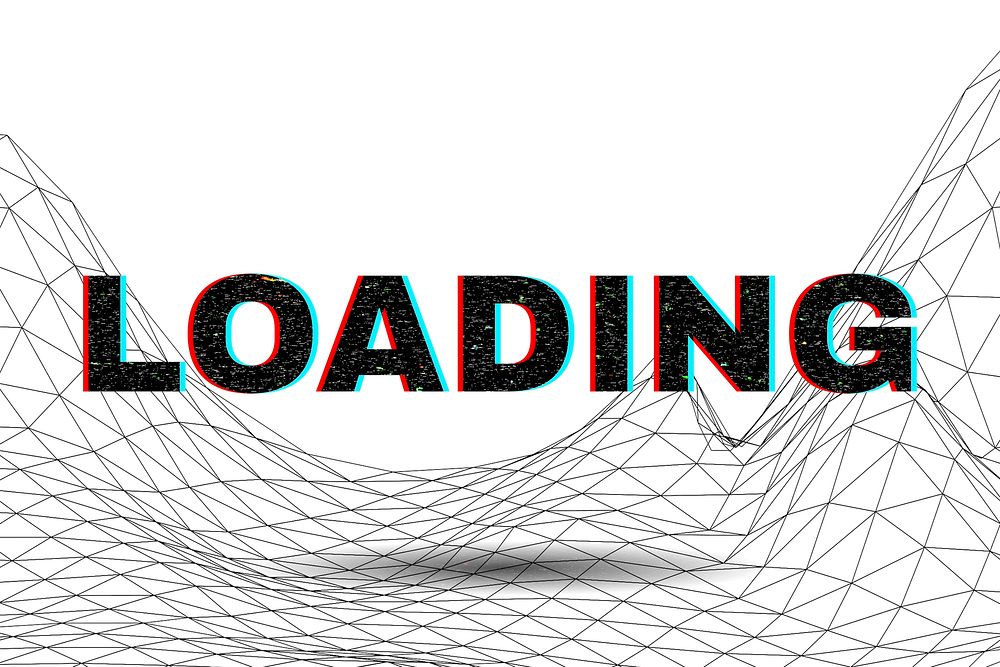 Text LOADING typography wavy background