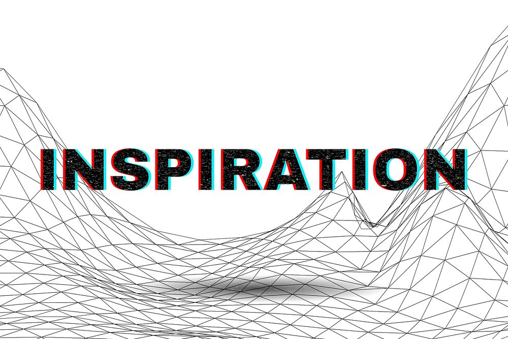 Text INSPIRATION typography wavy background