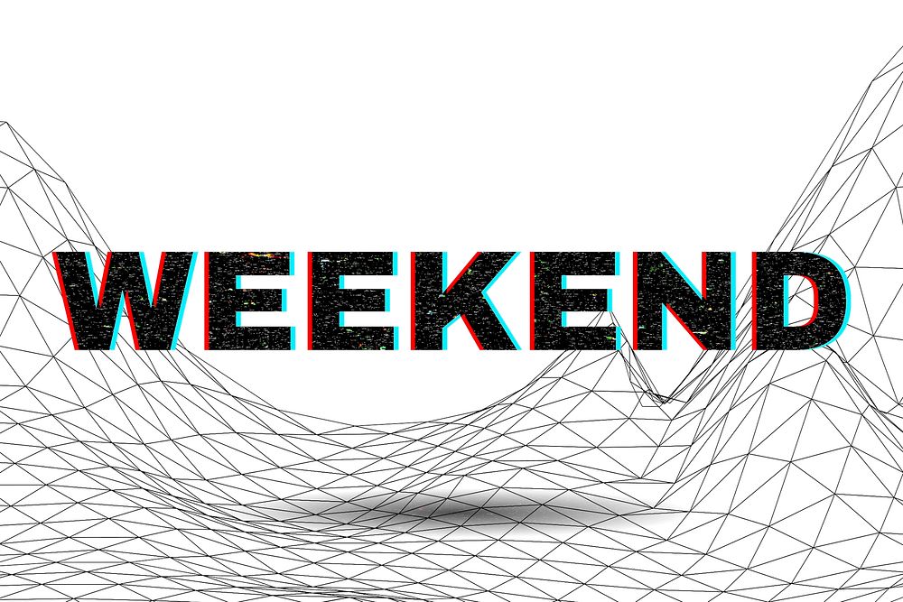 Text WEEKEND typography wavy background