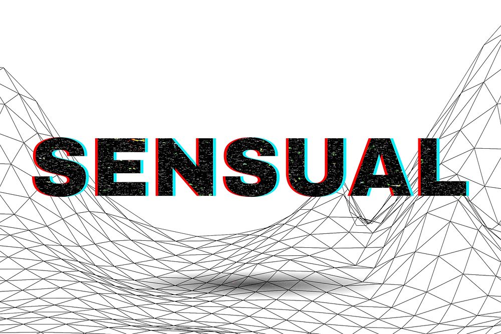 Text SENSUAL typography wavy background