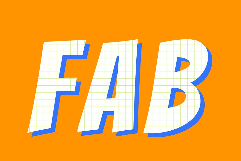 Fab word comic typography vector