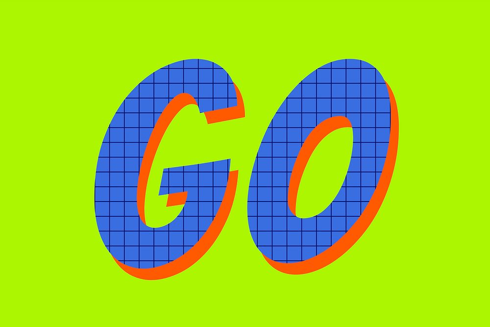 Go word colorful typography vector