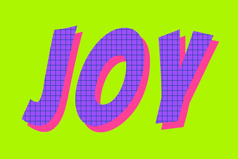 Joy word comic typography vector