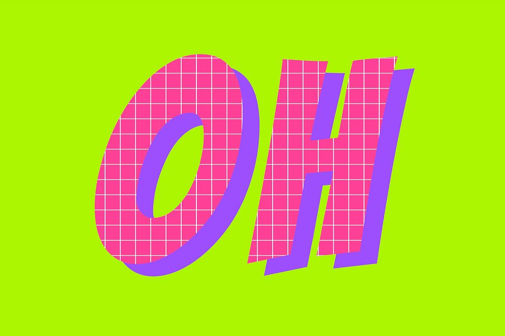 Oh word colorful typography vector