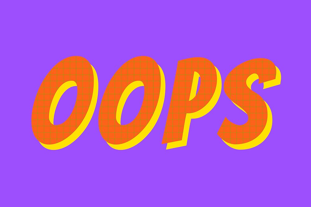 Oops word colorful typography vector