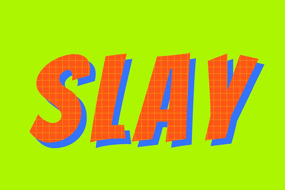 Slay word colorful typography vector