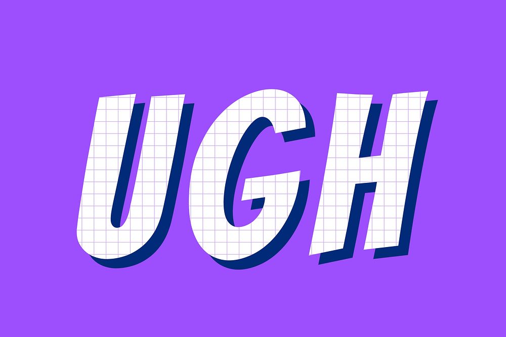 Ugh word colorful typography vector