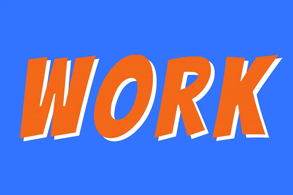Work word colorful typography vector