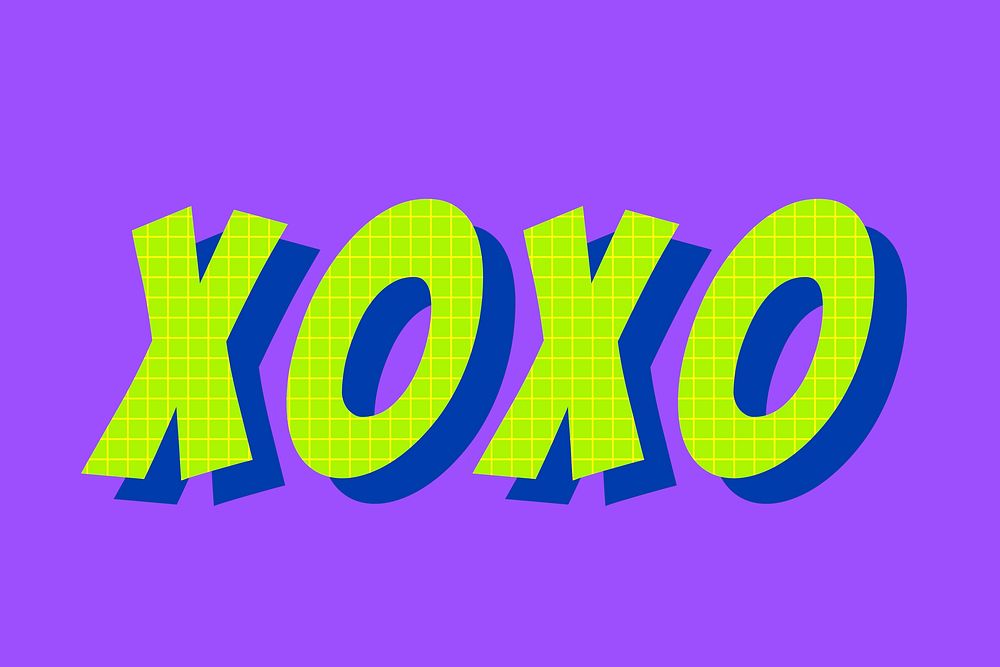 Xoxo phrase colorful typography vector