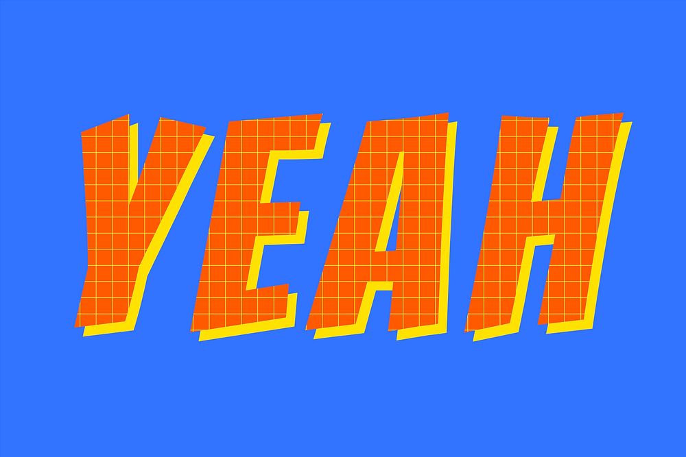 Yeah word colorful typography vector
