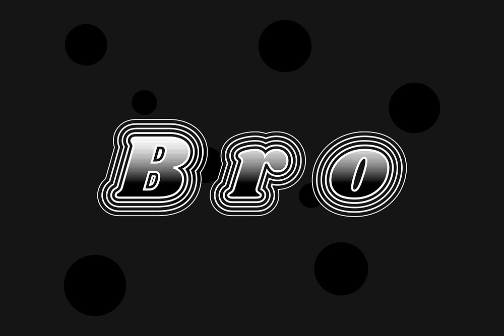 Bro retro font typography vector