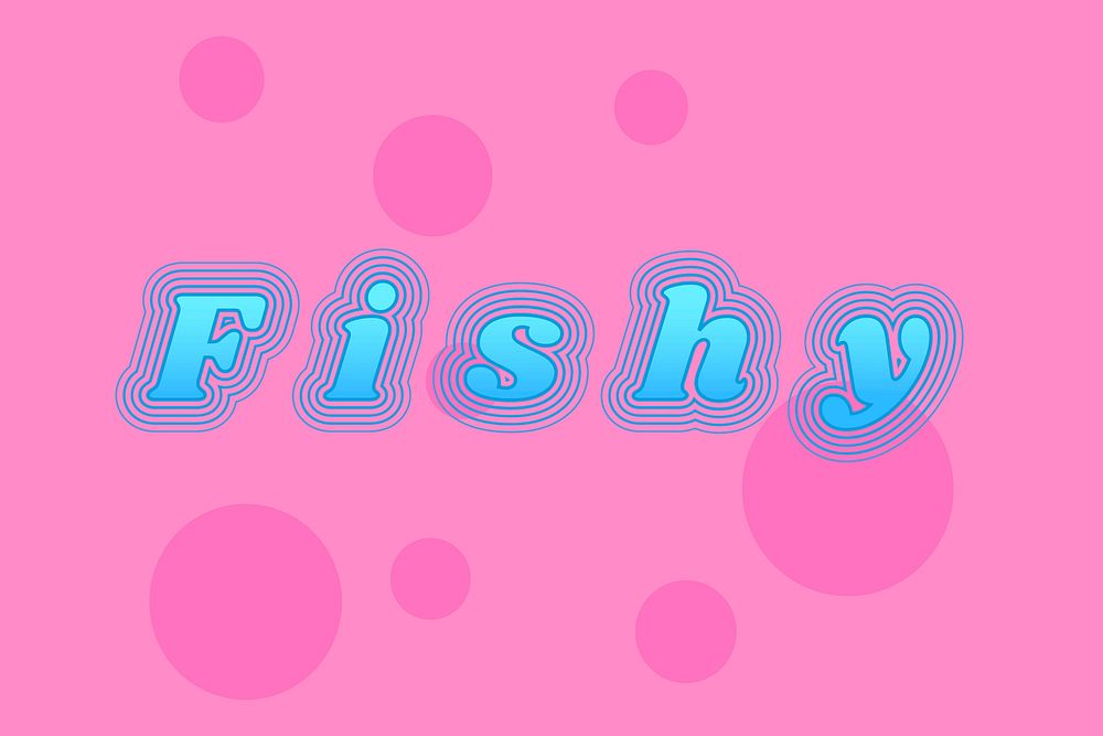Fishy retro font typography vector