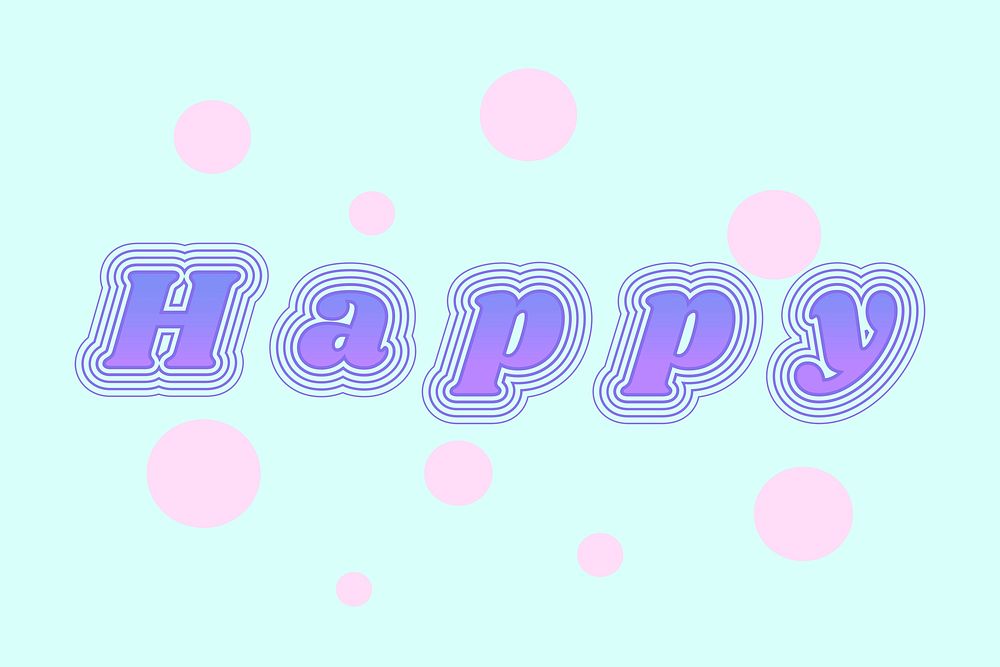 Colorful happy funky psd typography