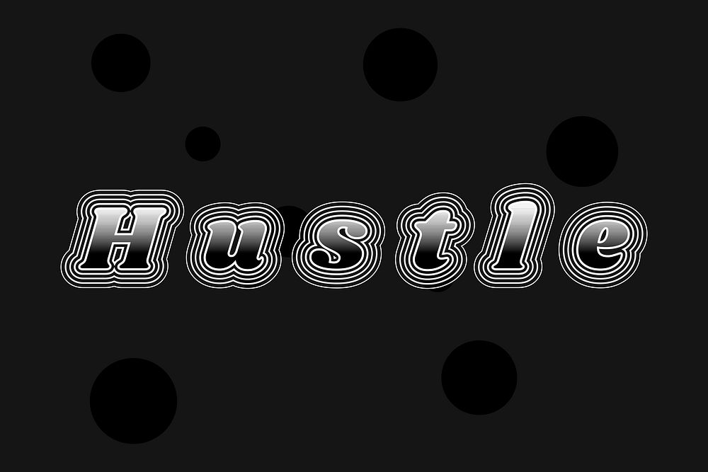 Hustle retro vector font typography