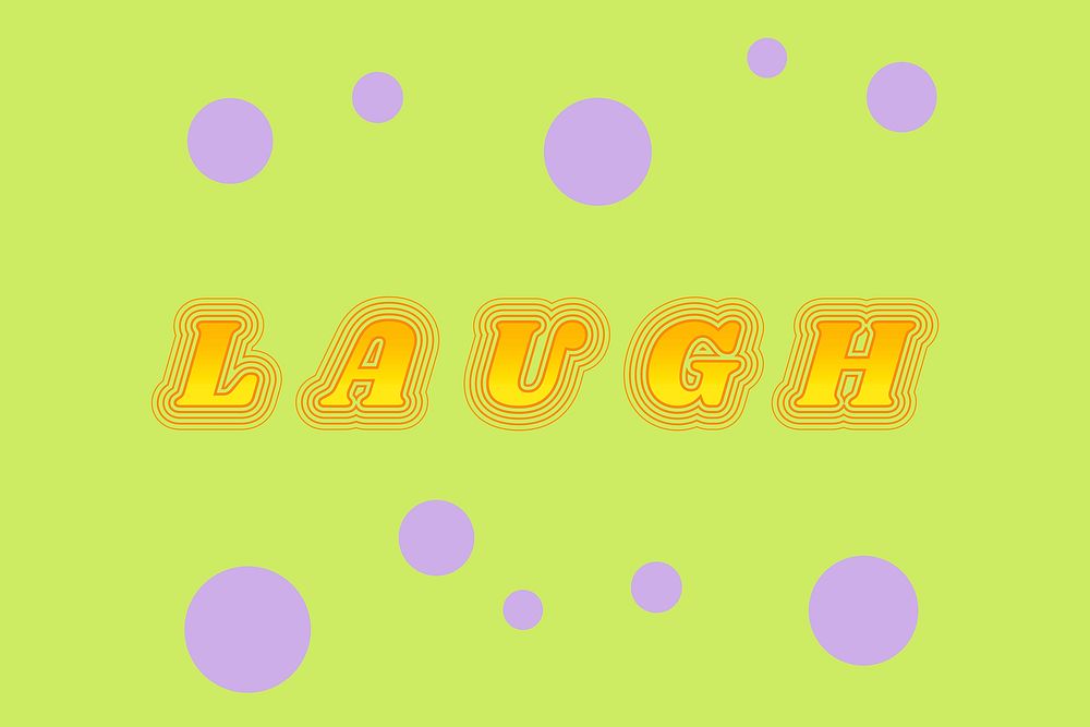 Colorful laugh funky psd typography