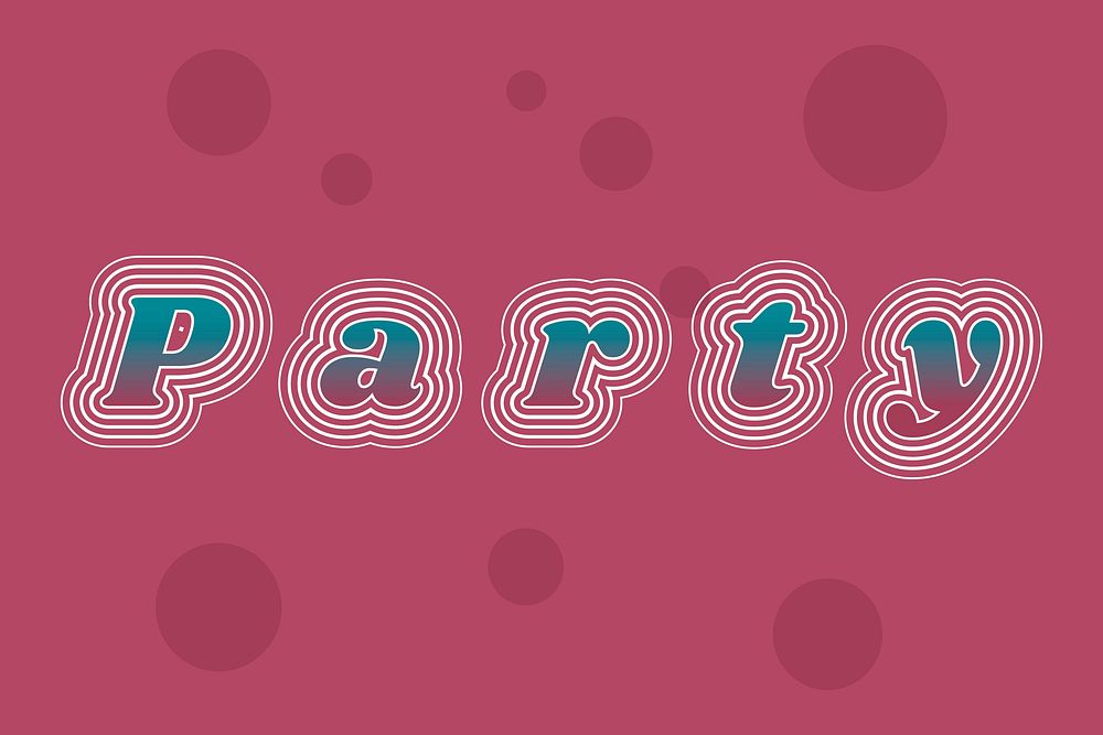 Party celebration retro typography vector