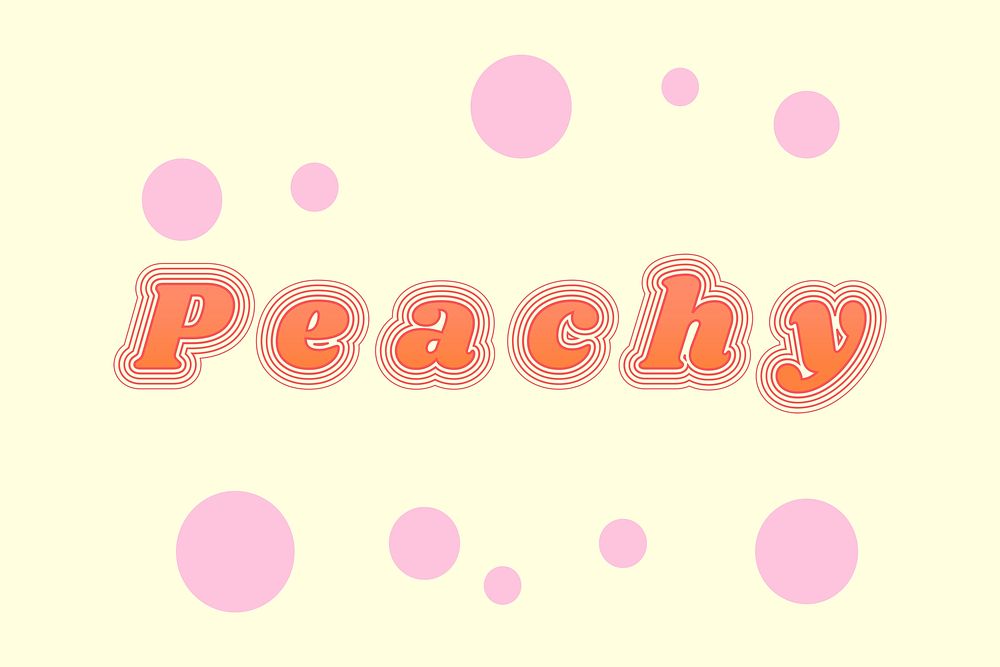 Colorful peachy funky psd typography