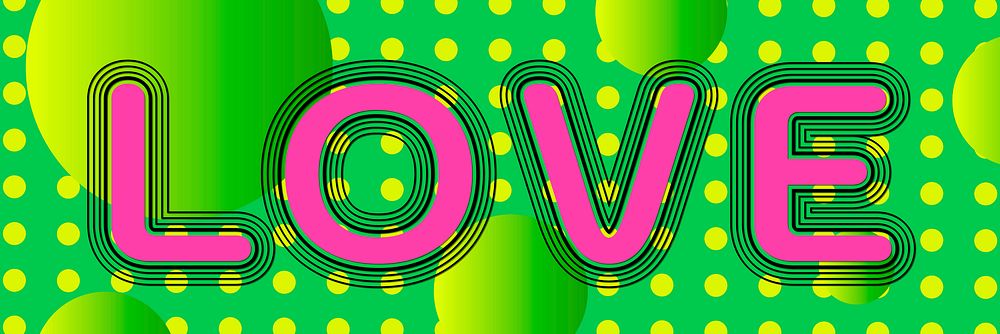 Love vector funky stroke lettering