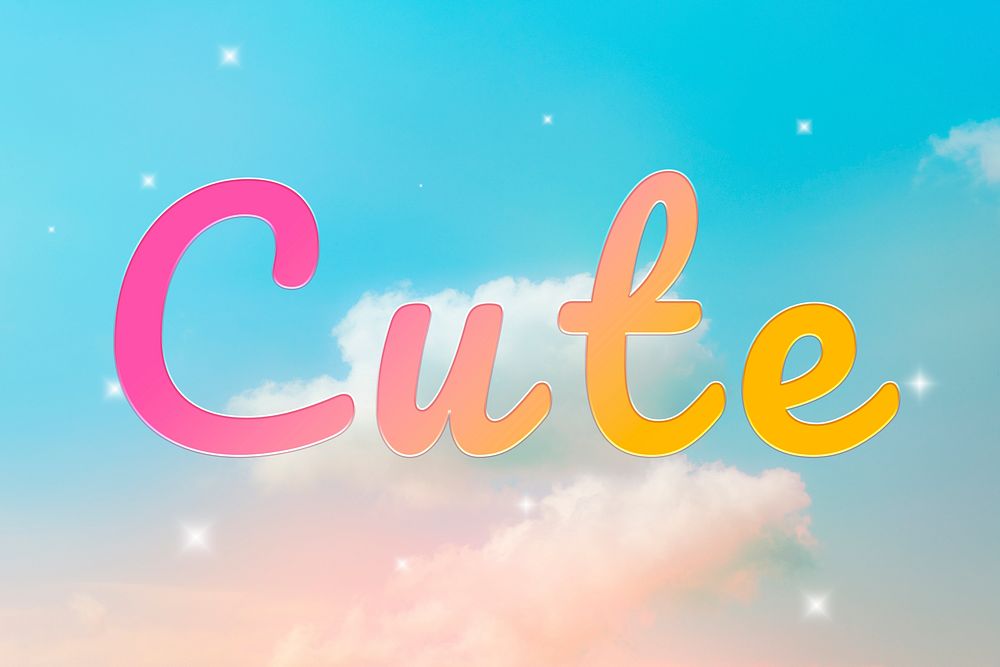 Cute message doodle font typography