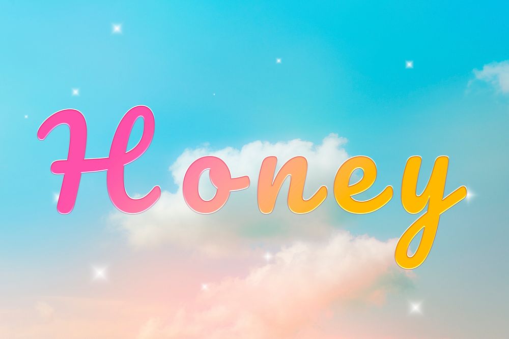 Honey text doodle font typography