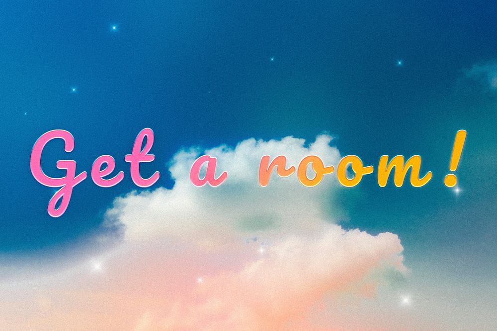 Get a room message doodle font typography