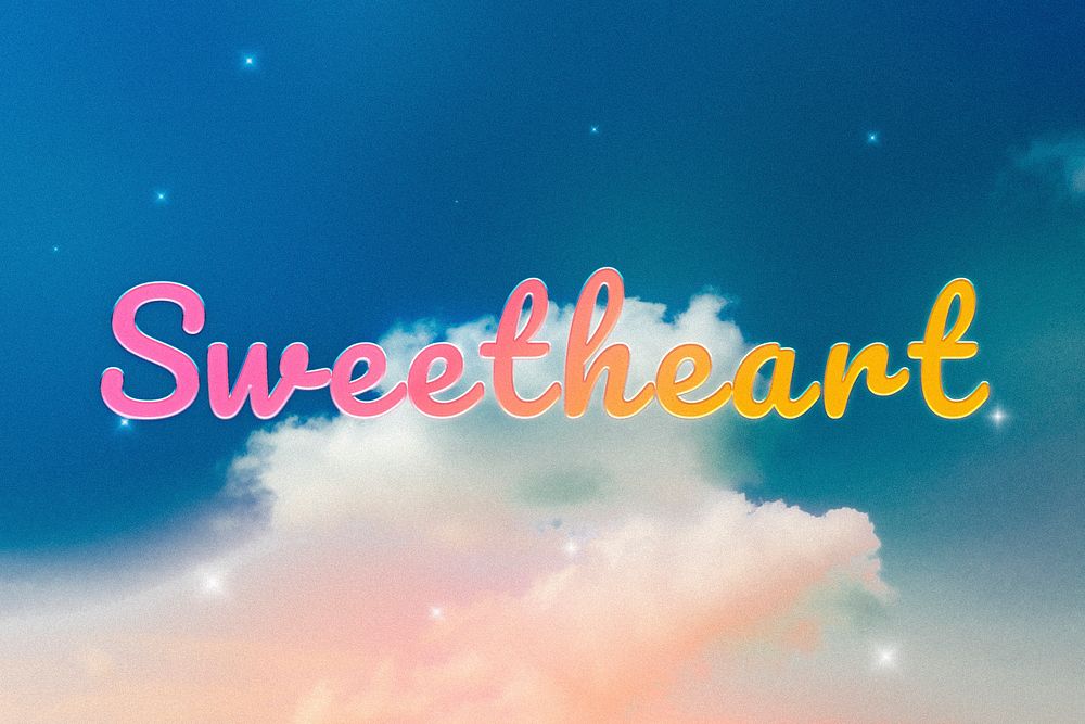 Sweetheart love text doodle font typography