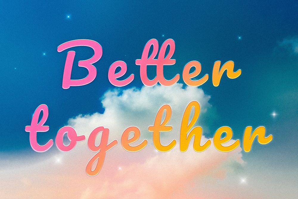 Doodle lettering better together cute font typography