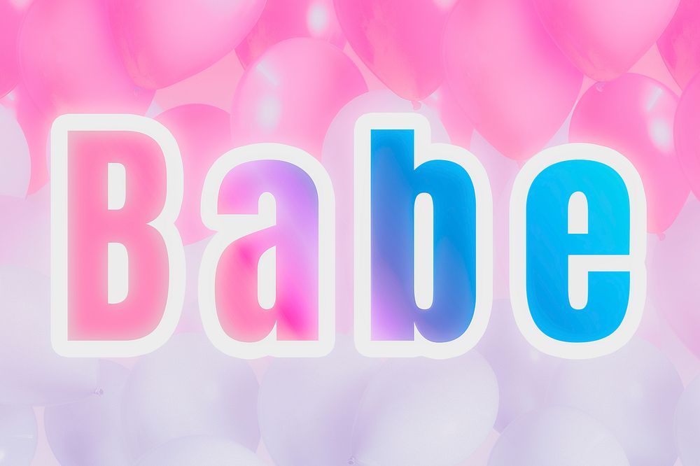Babe pastel gradient typography word