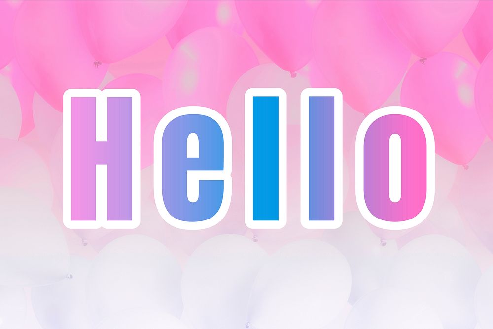 Hello vector word gradient typography | Free Vector - rawpixel