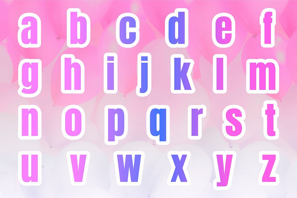 Alphabet vector gradient letter set