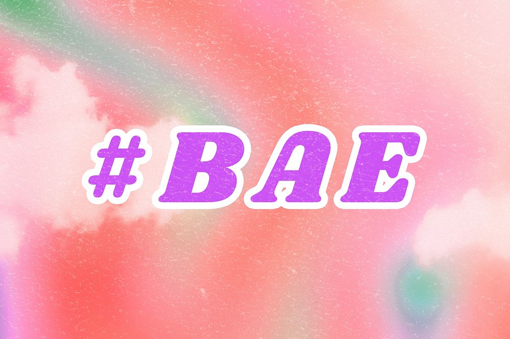 #BAE peachy pink word typography abstract