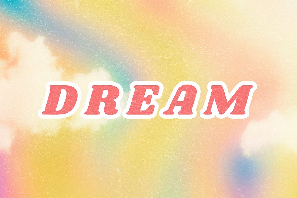 Dream abstract yellow pastel word typography