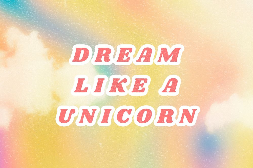 Yellow Dream Like a Unicorn typography pastel cute wallpaper