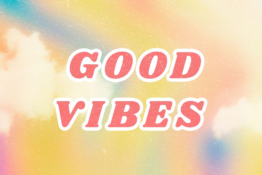 Good Vibes abstract yellow pastel quote typography wallpaper
